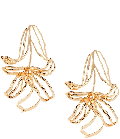 Gemma Layne Oversized Metal Flower Drop Earrings