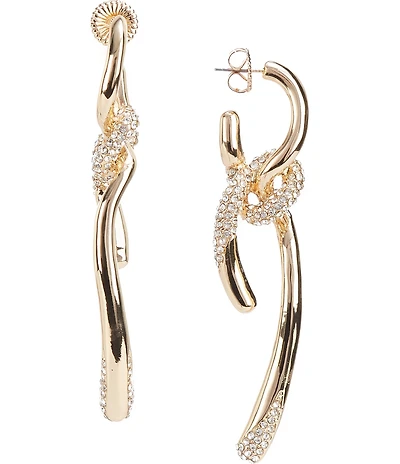 Gemma Layne Pave Statement Loop Knot Drop Earrings