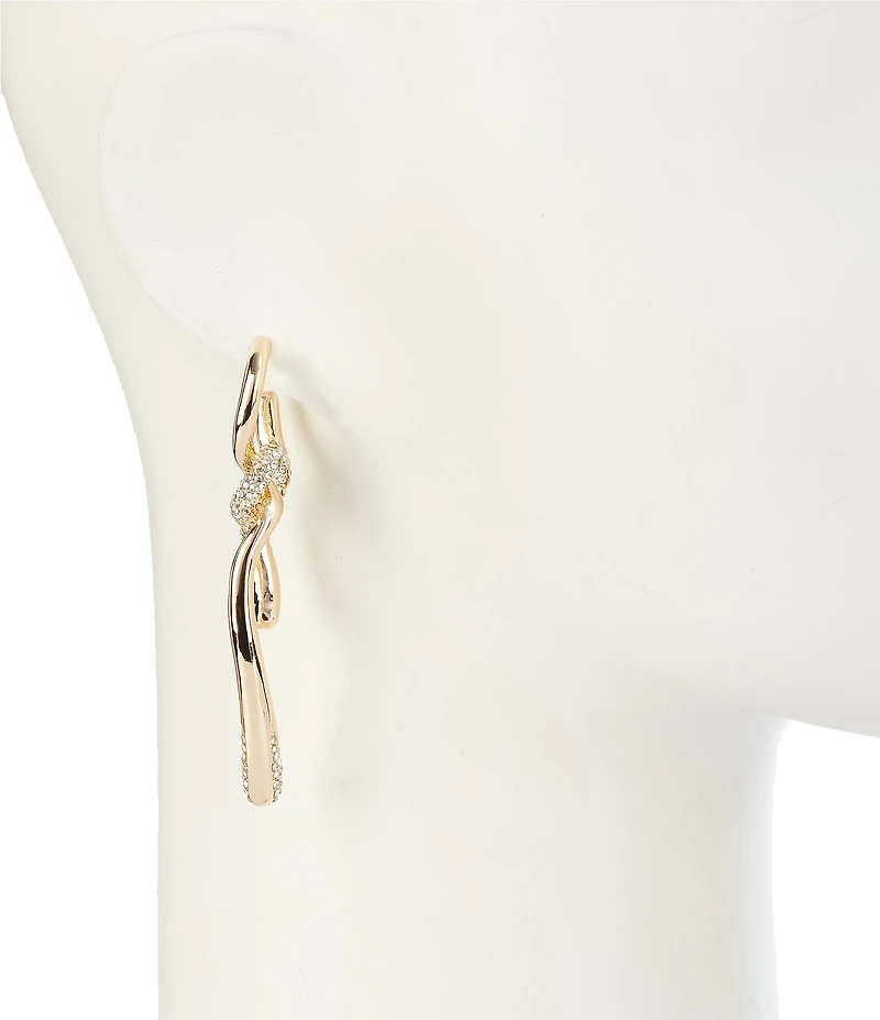 Gemma Layne Pave Statement Loop Knot Drop Earrings
