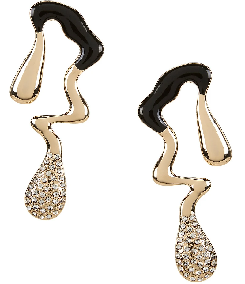 Gemma Layne Pave Statement Squiggle Drop Statement Earrings