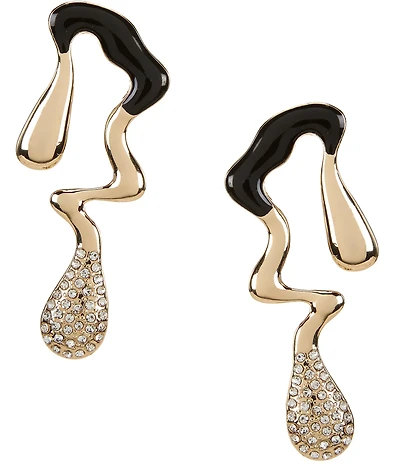 Gemma Layne Pave Statement Squiggle Drop Statement Earrings