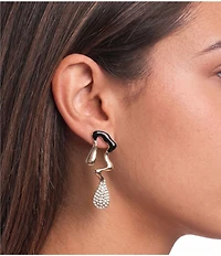 Gemma Layne Pave Statement Squiggle Drop Statement Earrings