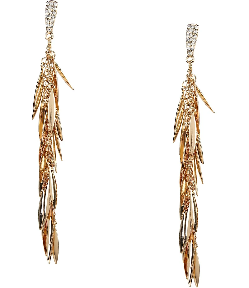 Gemma Layne Pave Statement Stick Tassel Earrings