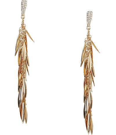 Gemma Layne Pave Statement Stick Tassel Earrings