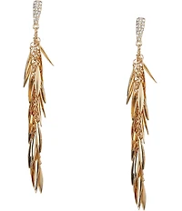 Gemma Layne Pave Statement Stick Tassel Earrings