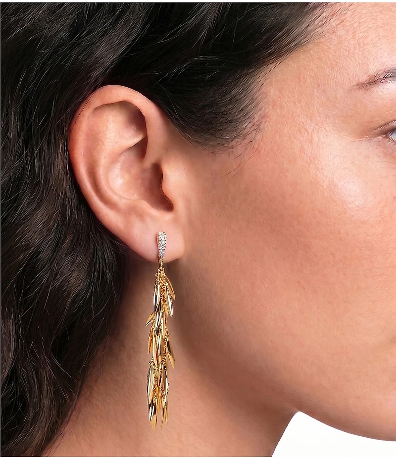 Gemma Layne Pave Statement Stick Tassel Earrings