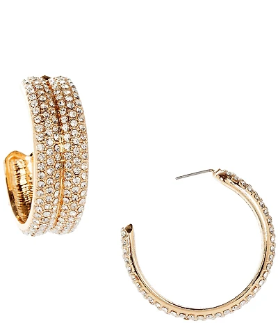 Gemma Layne Pave Thick Hoop Earrings