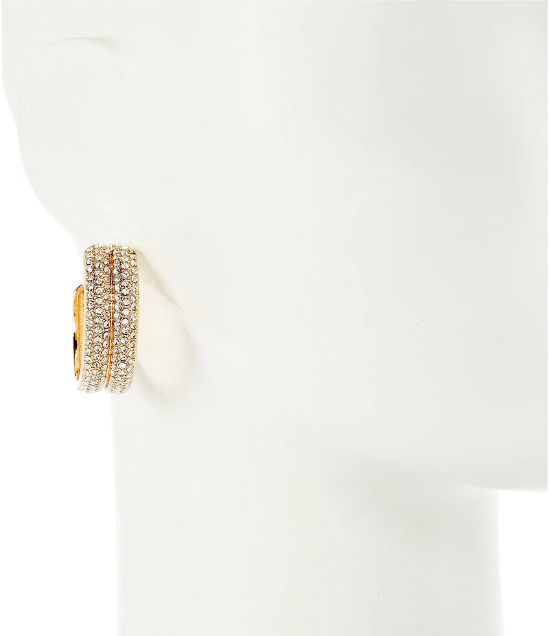 Gemma Layne Pave Thick Hoop Earrings