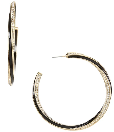 Gemma Layne Pave Twist Hoop Earrings