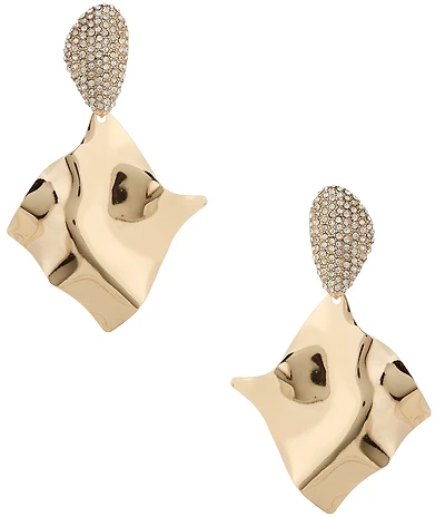 Gemma Layne Pave Wavy Drop Earrings