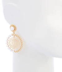 Gemma Layne Pearl Geo Drop Earrings