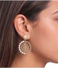 Gemma Layne Pearl Geo Drop Earrings