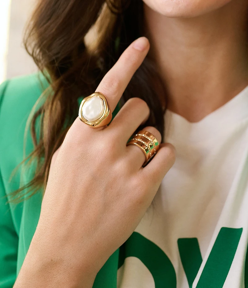 Gemma Layne Pearl Molten Statement Ring