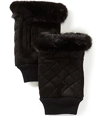 Gemma Layne Quilted Faux Fur Fingerless Gloves