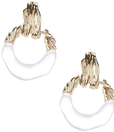 Gemma Layne Resin and Gold Organic Link Orbital Earrings