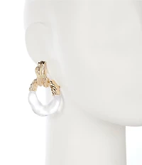Gemma Layne Resin and Gold Organic Link Orbital Earrings