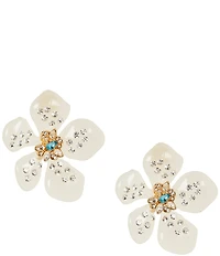 Gemma Layne Resin and Pave Flower Stud Earrings