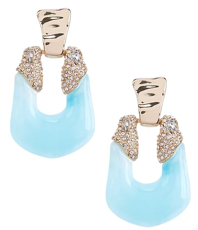 Gemma Layne Resin Pave Rhinestone Statement Drop Earrings