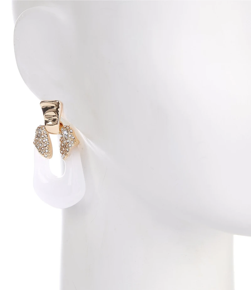 Gemma Layne Resin Organic Pave Hoop Earrings