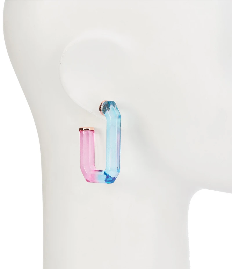 Gemma Layne Resin Rectangle Hoop Earrings