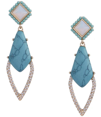 Gemma Layne Semi Precious Stone Diamond Drop Earrings
