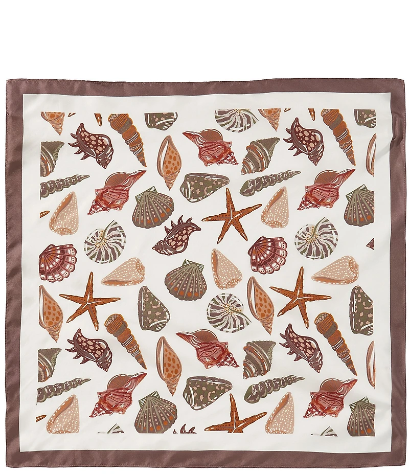 Gemma Layne Shell Print Silk Square Scarf