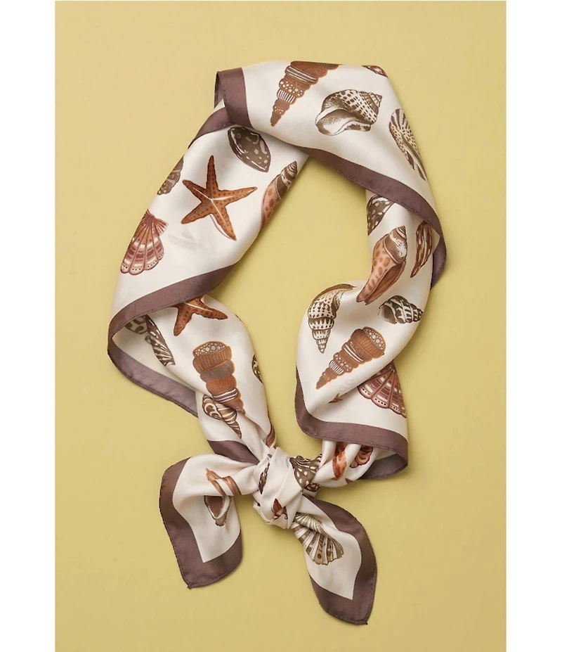 Gemma Layne Shell Print Silk Square Scarf