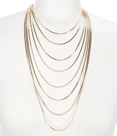 Gemma Layne Snake Chain Statement Long Multi Strand Necklace
