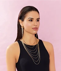 Gemma Layne Snake Chain Statement Long Multi Strand Necklace