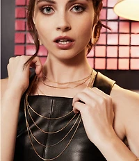 Gemma Layne Snake Chain Statement Long Multi Strand Necklace