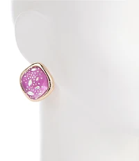 Gemma Layne Square Resin Stud Inset Stone Earrings