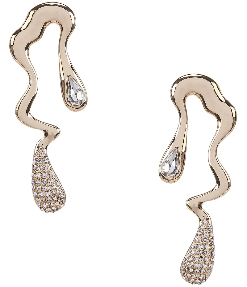 Gemma Layne Statement Squiggle Pave Drop Earrings