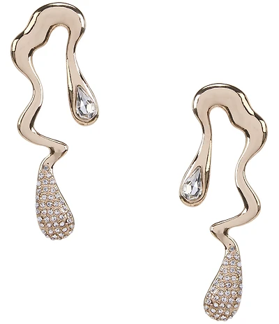 Gemma Layne Statement Squiggle Pave Drop Earrings