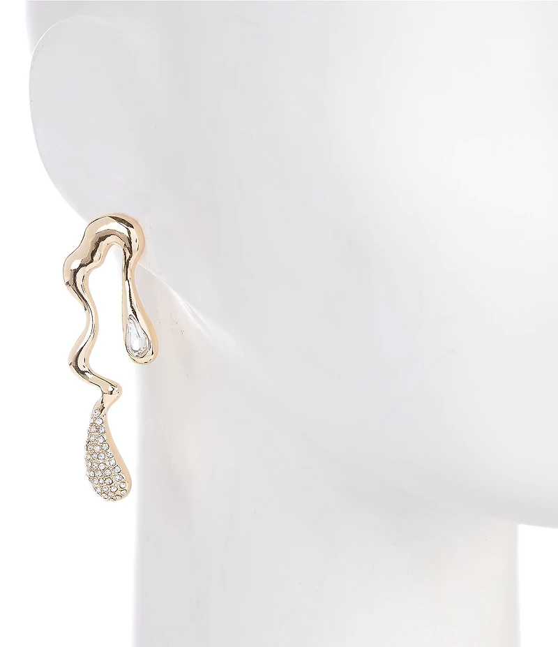 Gemma Layne Statement Squiggle Pave Drop Earrings