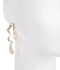 Gemma Layne Statement Squiggle Pave Drop Earrings