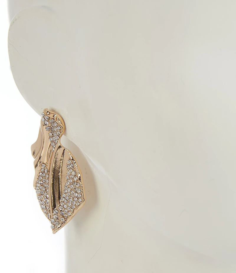 Gemma Layne Statement Wavy Pave Drop Earrings
