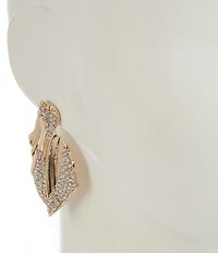 Gemma Layne Statement Wavy Pave Drop Earrings