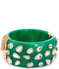Gemma Layne Stone Accented Wide Resin Cuff Bracelet