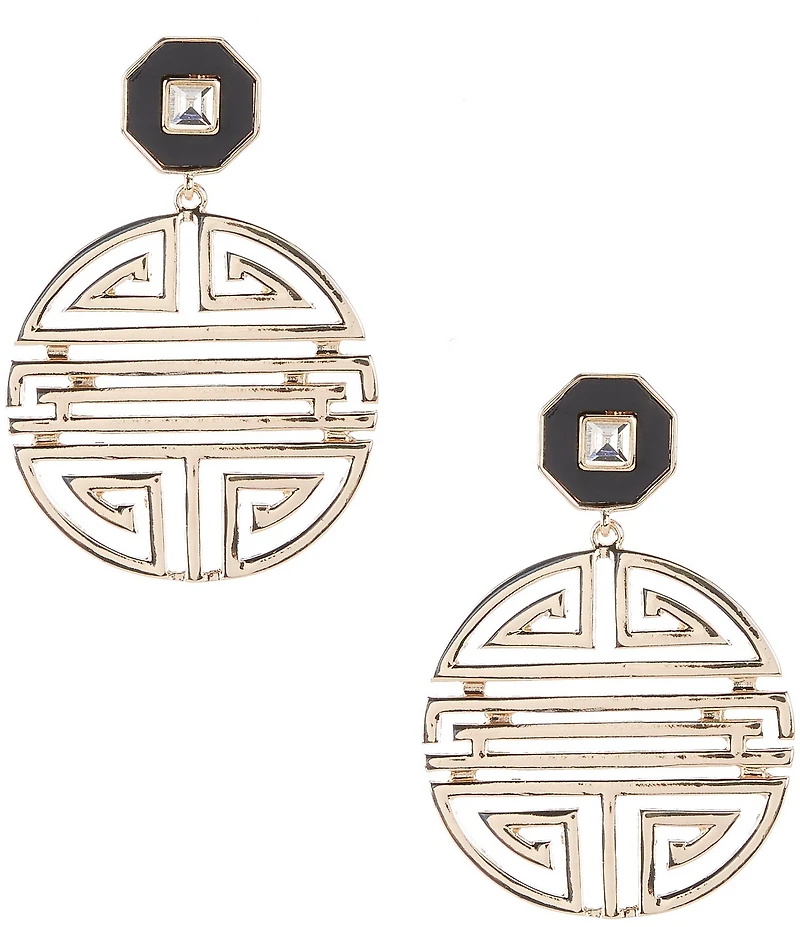 Gemma Layne Stone Geometric Statement Orbital Earrings