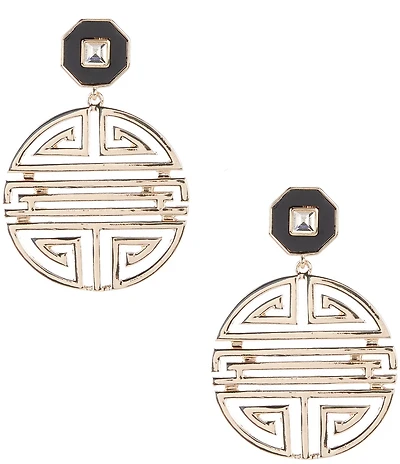 Gemma Layne Stone Geometric Statement Orbital Earrings