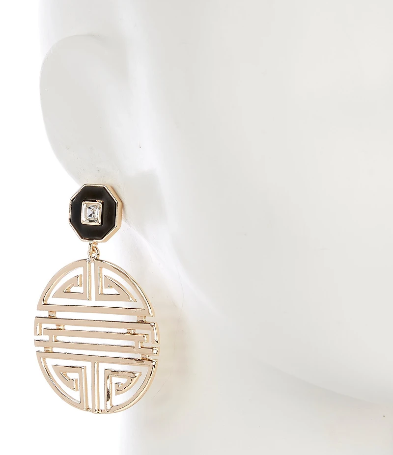 Gemma Layne Stone Geometric Statement Orbital Earrings