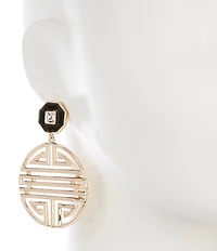 Gemma Layne Stone Geometric Statement Orbital Earrings
