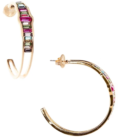 Gemma Layne Stone Inset Hoop Earrings