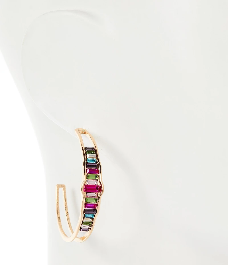 Gemma Layne Stone Inset Hoop Earrings