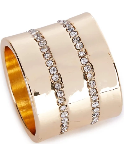 Gemma Layne Stone Inset Thick Band Ring