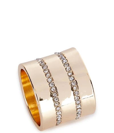Gemma Layne Stone Inset Thick Band Ring