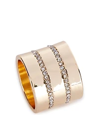 Gemma Layne Stone Inset Thick Band Ring
