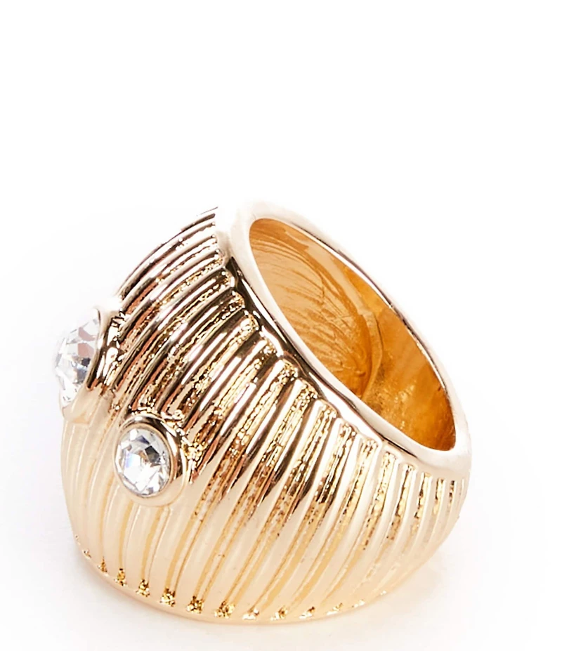 Gemma Layne Textured Dome Statement Ring with Stones