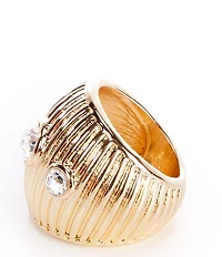 Gemma Layne Textured Dome Statement Ring with Stones