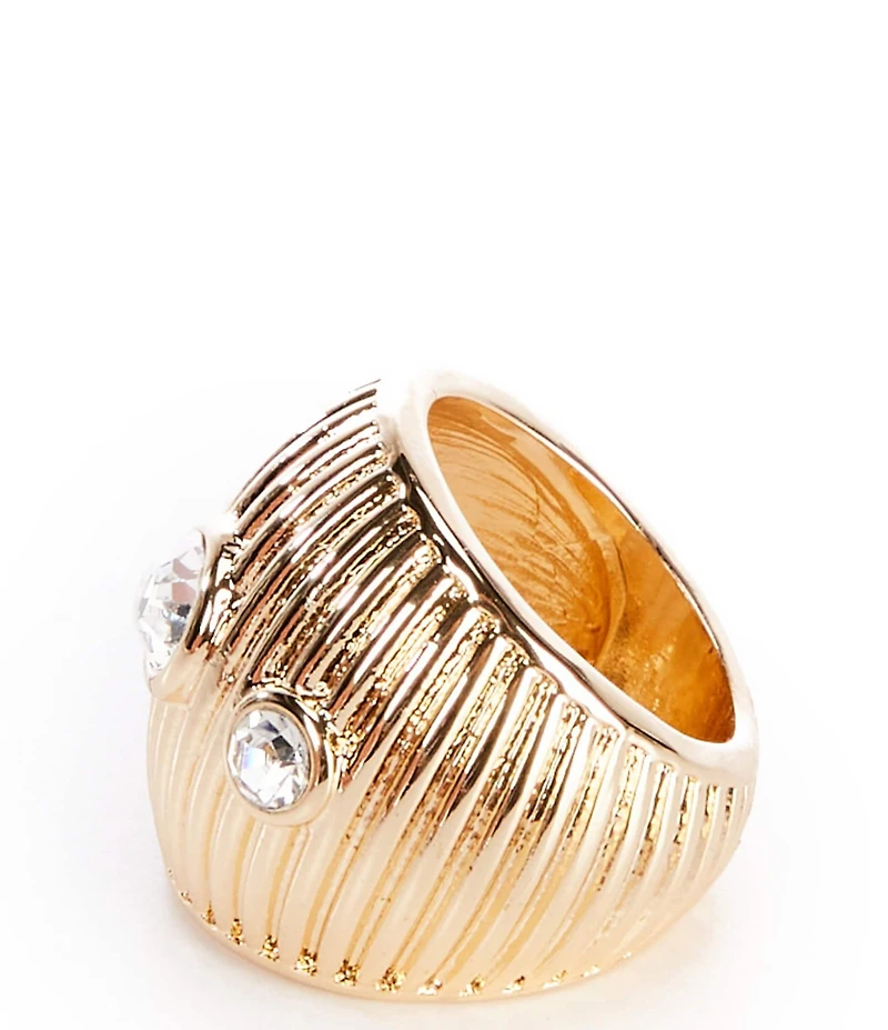 Gemma Layne Textured Dome Statement Ring with Stones